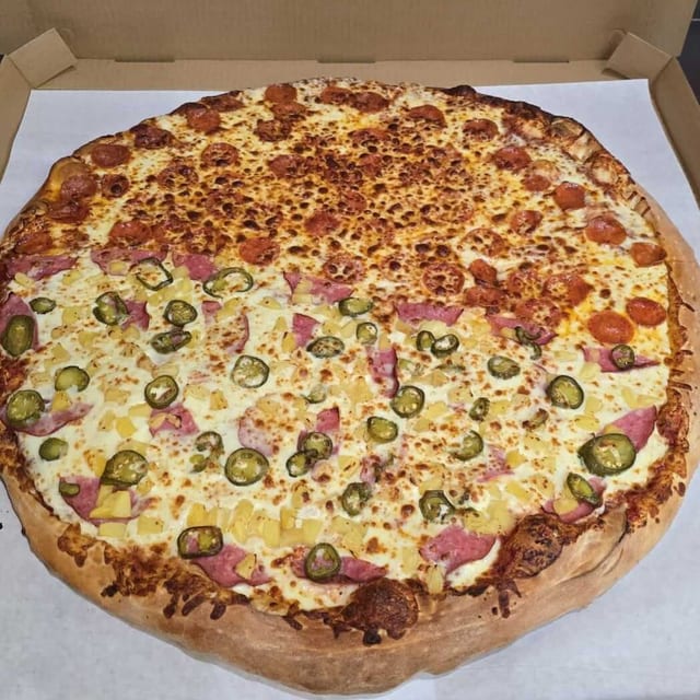 Half & Half Pizza.